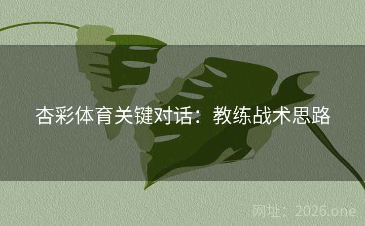 杏彩体育关键对话：教练战术思路